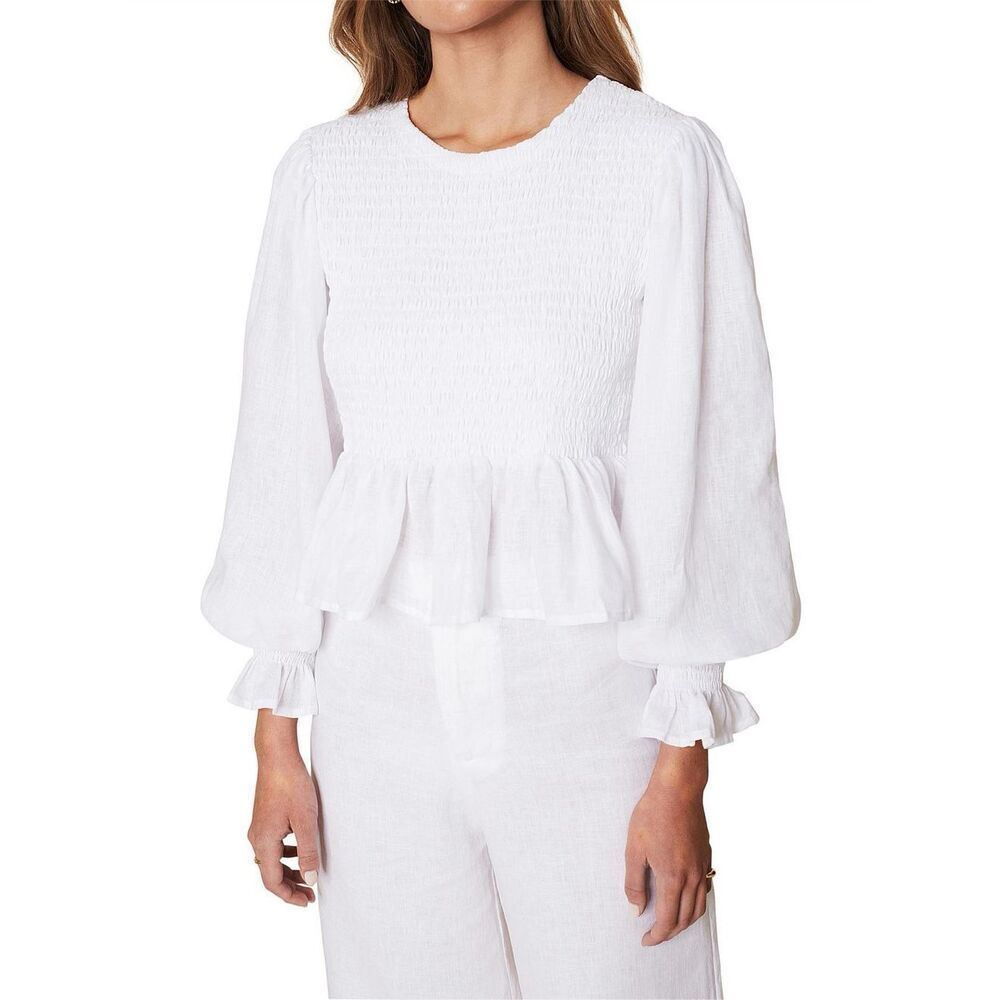 FAITHFULL THE BRAND
SAVITA LONG SLEEVE PLAIN WHITE TOP 💚